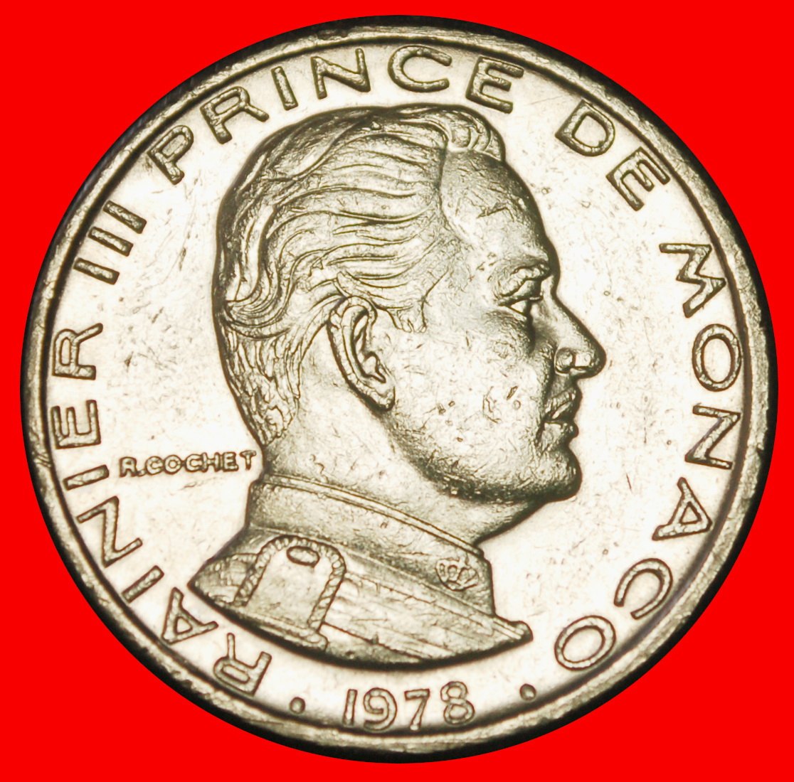  Ⰶ FRANCE (1960-1995): MONACO ★ 1 FRANC 1978! RAINIER III (1949-2005) LUSTRE! LOW START ★ NO RESERVE!   
