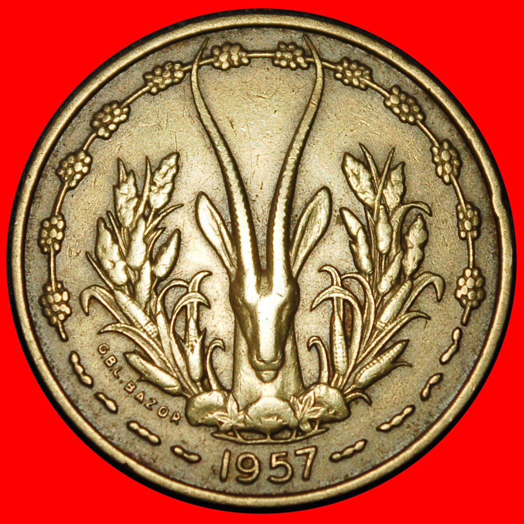  Ⰶ GOLD SWORDFISH FRANCE: FRENCH WEST AFRICA ★ 10 FRANCS 1957 TOGO! LOW START ★ NO RESERVE!   
