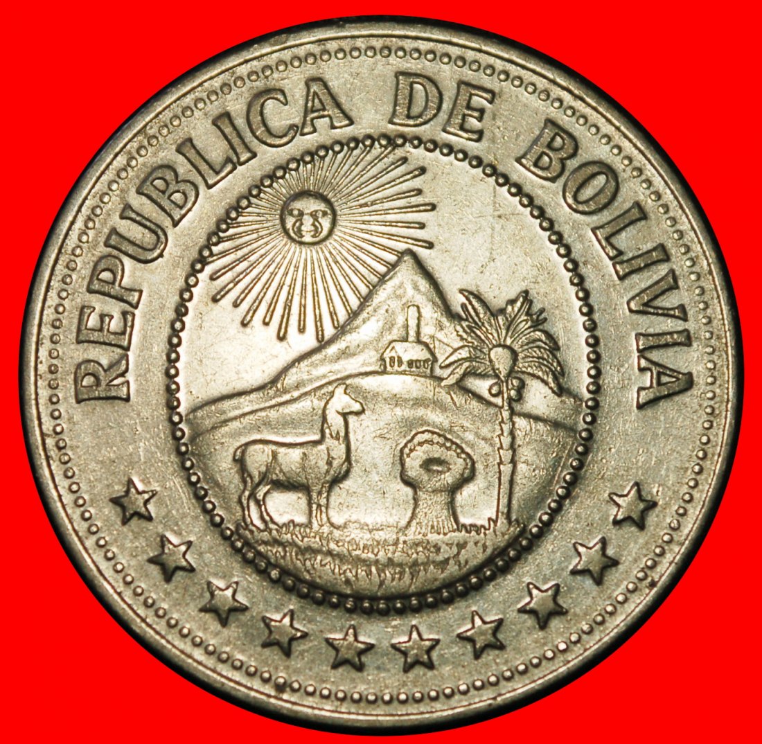  Ⰶ DEUTSCHLAND (1976-1980): BOLIVIEN ★ 5 BOLIVIANO 1978! LAMA, SONNE UND 10 STERNE! ★OHNE VORBEHALT!   