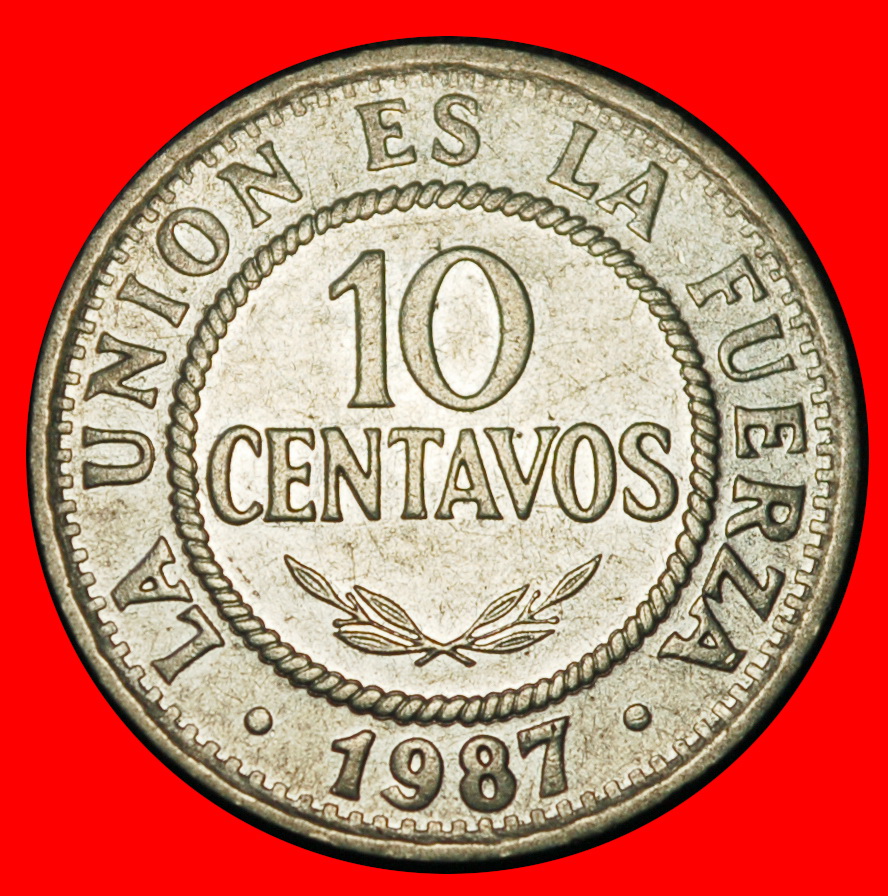  Ⰶ SONNE (1987-1997): BOLIVIEN ★ 10 CENTAVOS 1987! ★OHNE VORBEHALT!   