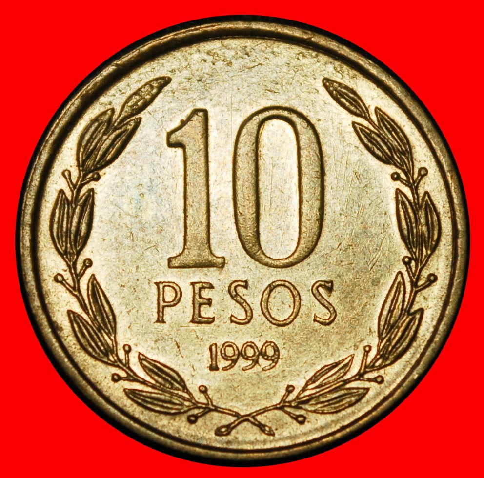 Ⰶ O'HIGGINS (1990-2023): CHILE ★ 10 PESO 1999 II+B+a! uSTG STEMPELGLANZ! ★OHNE VORBEHALT!
