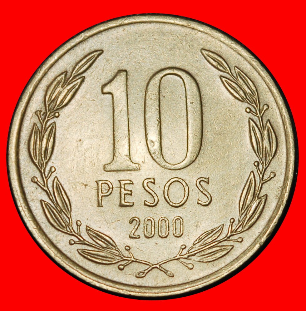 Ⰶ KRANZ (1990-2023): CHILE ★ 10 PESO 2000 II+B+a! O'HIGGINS (1778-1842) ★OHNE VORBEHALT!