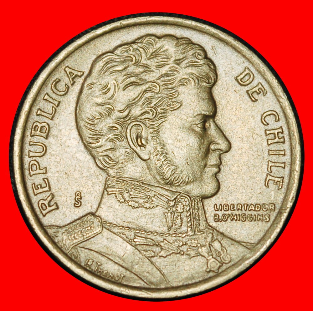  Ⰶ KRANZ (1990-2023): CHILE ★ 10 PESO 2000 II+B+a! O'HIGGINS (1778-1842) ★OHNE VORBEHALT!   