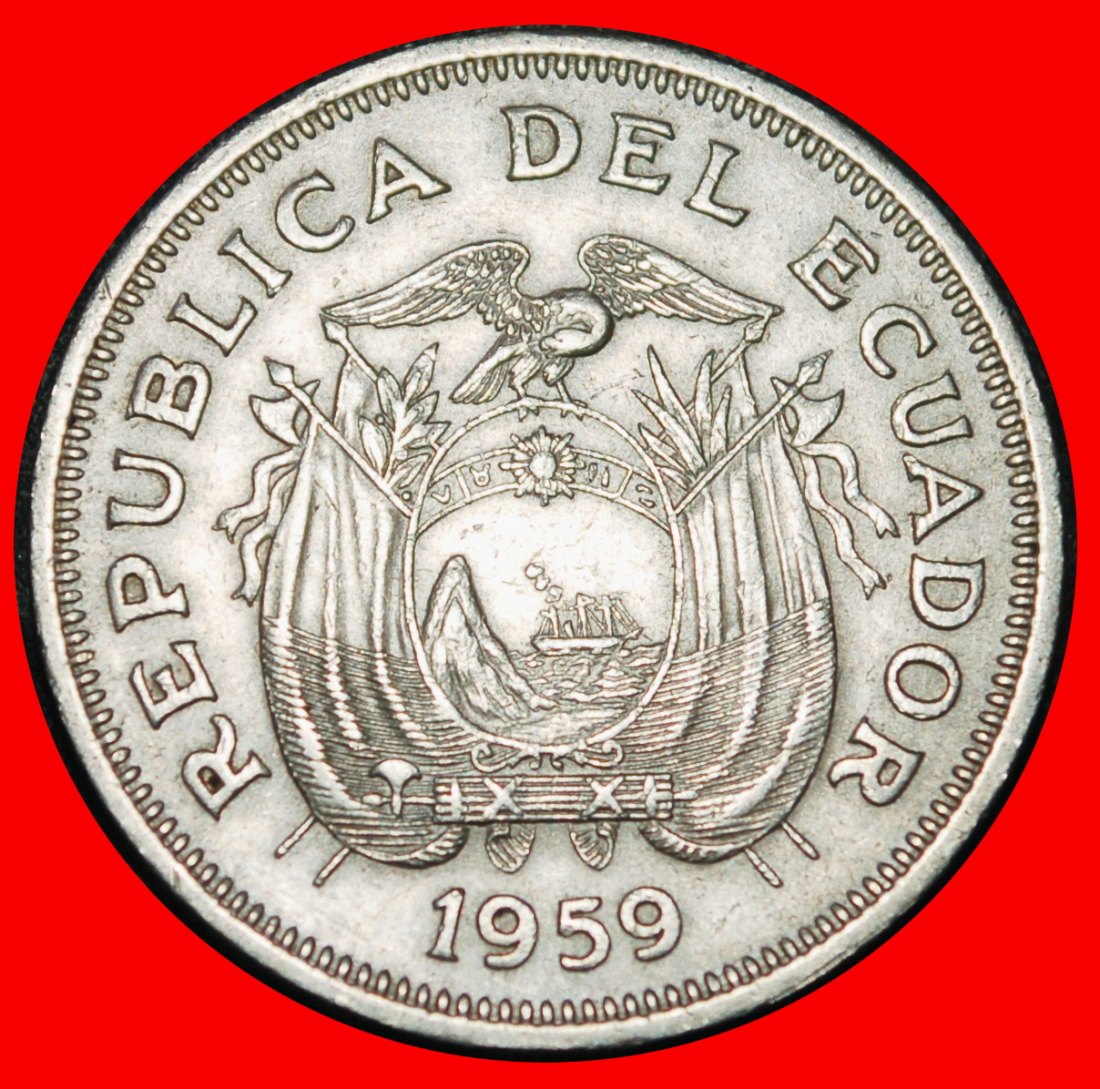 Ⰶ SUCRE (1795-1830): ECUADOR ★ 1 SUCRE 1959 SCHIFF, SONNE und STERNZEICHEN! OHNE VORBEHALT!