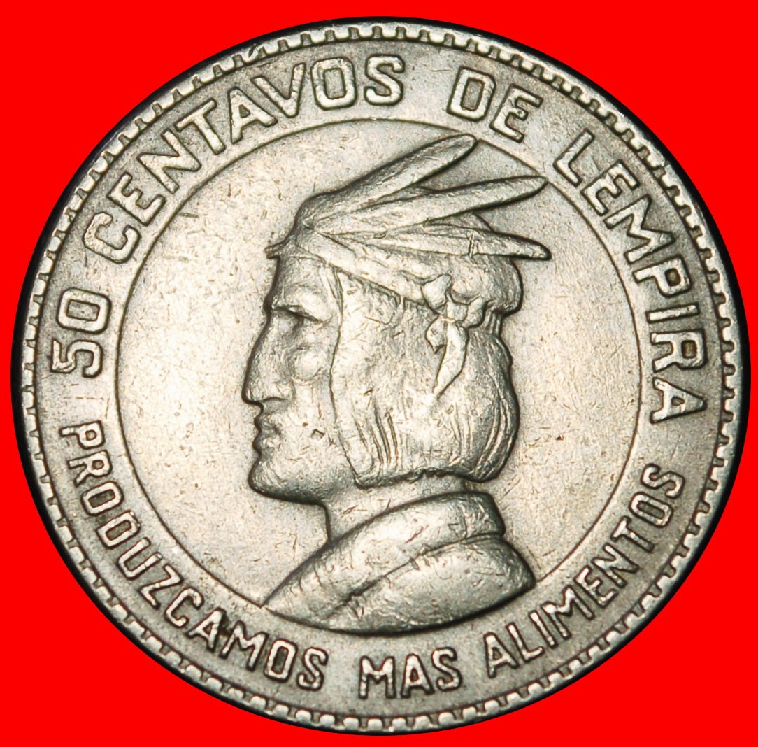 Ⰶ USA 1821: HONDURAS ★ 50 CENTAVO DE LEMPIRA 1973 FAO! LEMPIRA (?-1537) OHNE VORBEHALT!