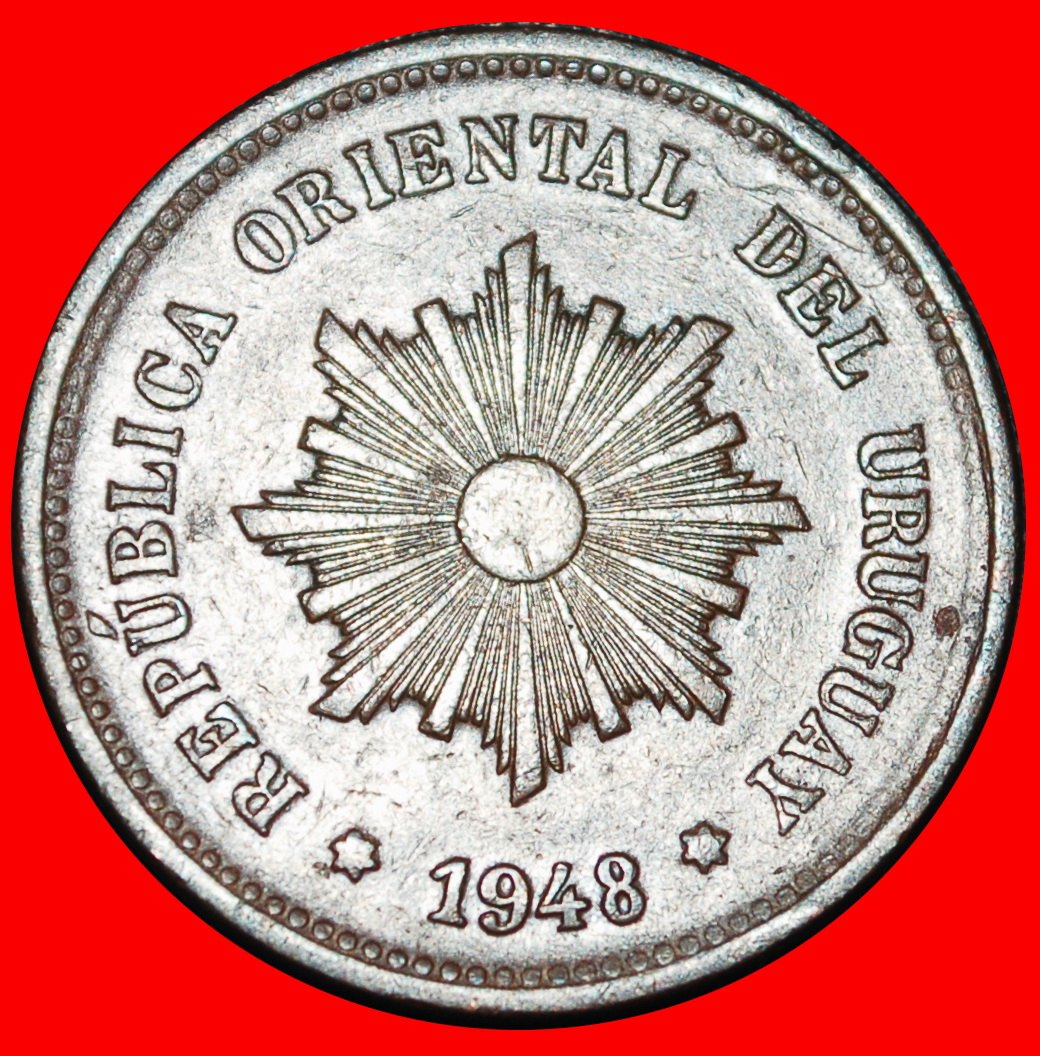  Ⰶ CHILE (1944-1951): URUGUAY ★ 5 CENTESIMOS 1948 SUN! LOW START ★ NO RESERVE!   