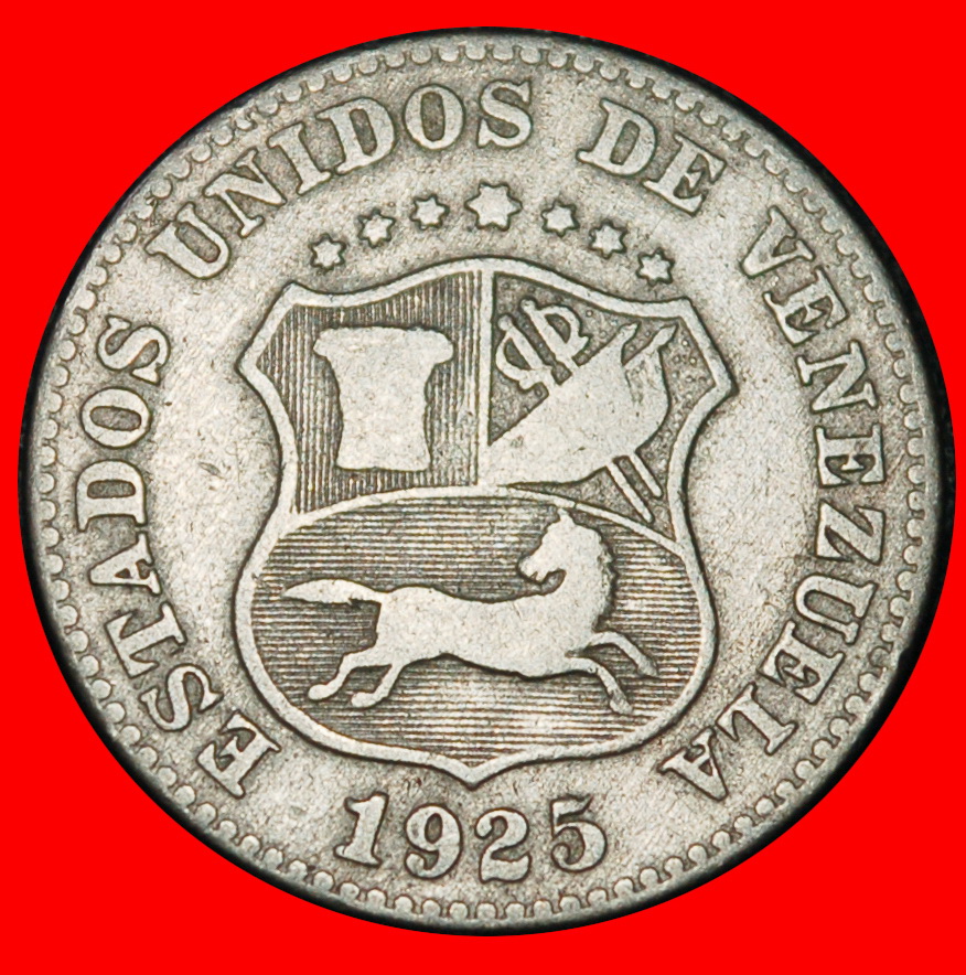 Ⰶ GERMANY, USA (1896-1938): VENEZUELA ★ 5 CENTIMOS 1925 HORSE! UNCOMMON! LOW START ★ NO RESERVE!