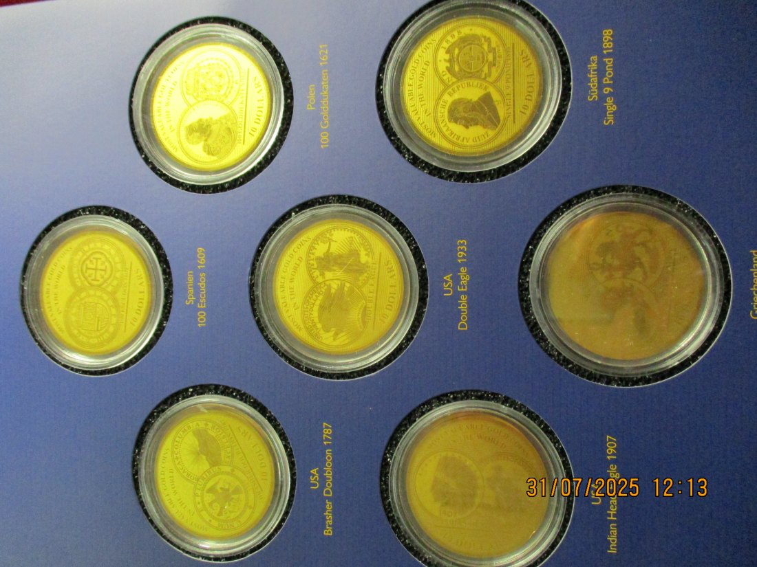  Anlagegold 7 x 10 Dollars 999,9er Gold 2,17g mit 6 Zertifikate   