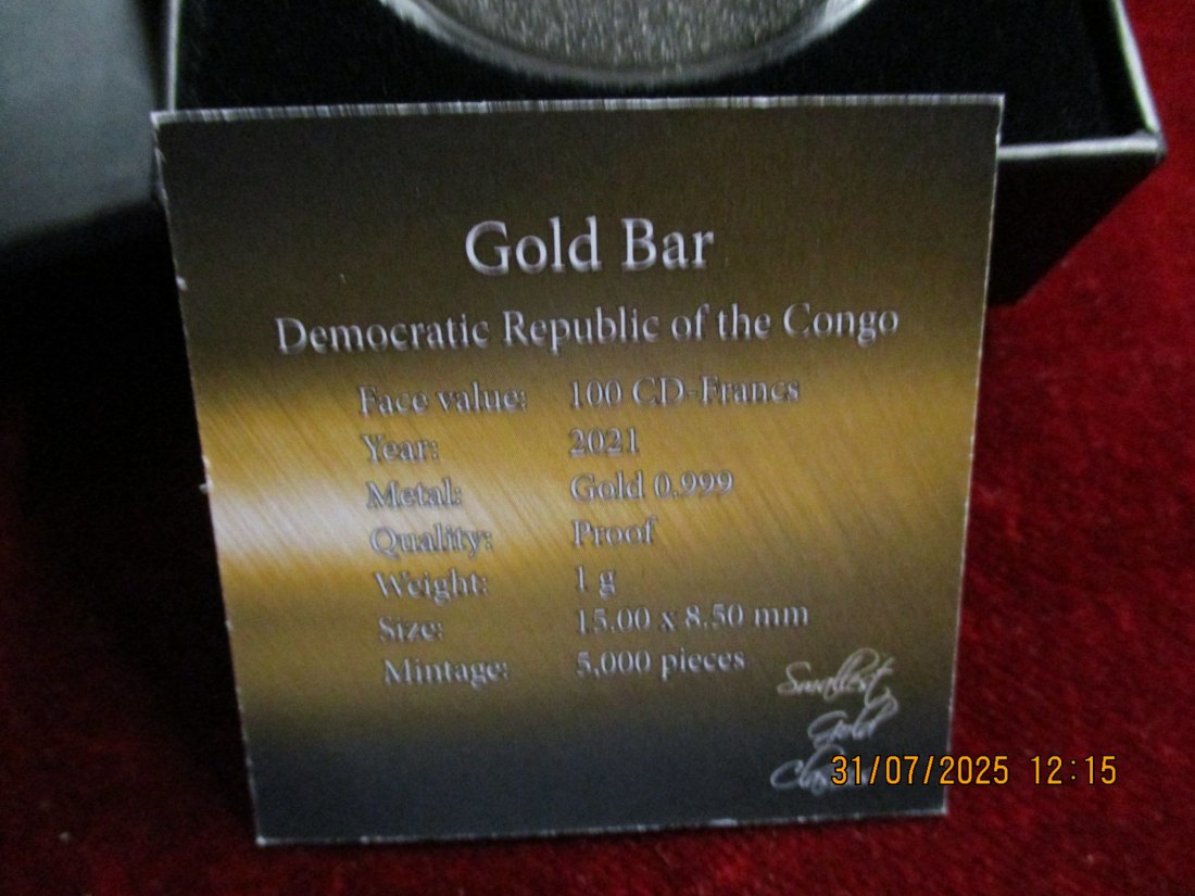  Anlagegold Goldbarren 999er Gold 1 g mit Zertifikat   