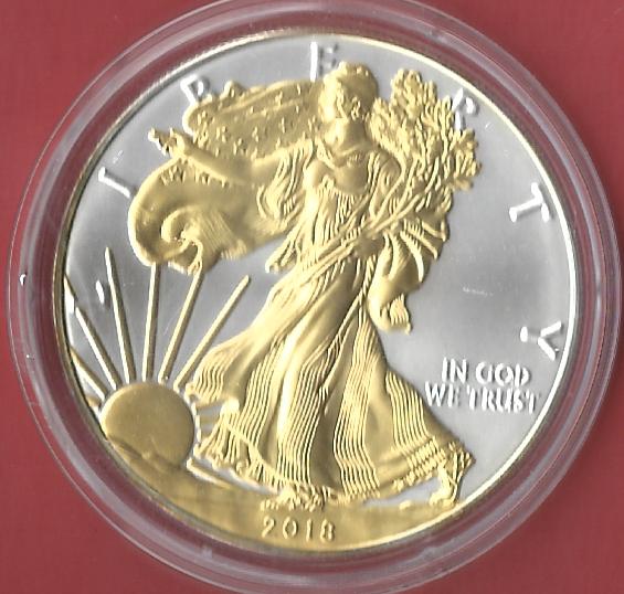  USA 1D.2018 1 OZ 24 K Gildet Koblenzer Muenzen Studio Münzankauf Koblenz Frank Maurer AL218   