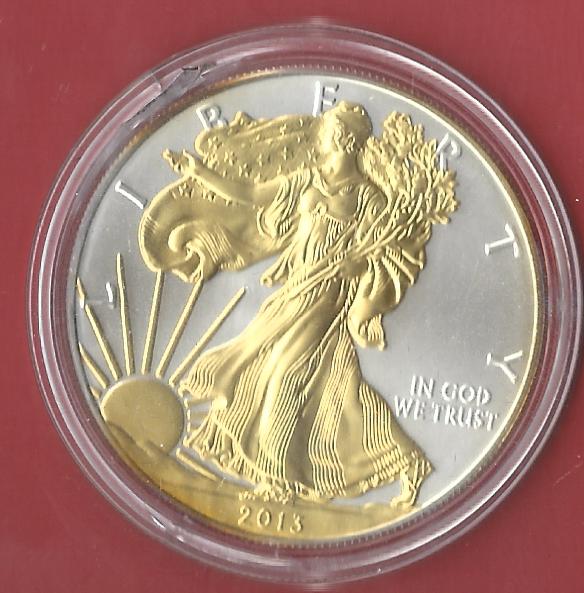  USA 1D.2013 1 OZ 24 K Gildet Koblenzer Muenzen Studio Münzankauf Koblenz Frank Maurer AL219   