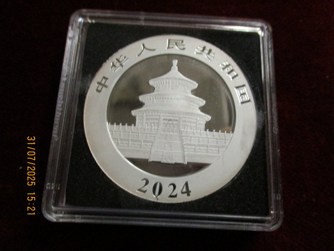  10 Yuan 2024 Panda in Farbe 999er Silber 30 Gramm   