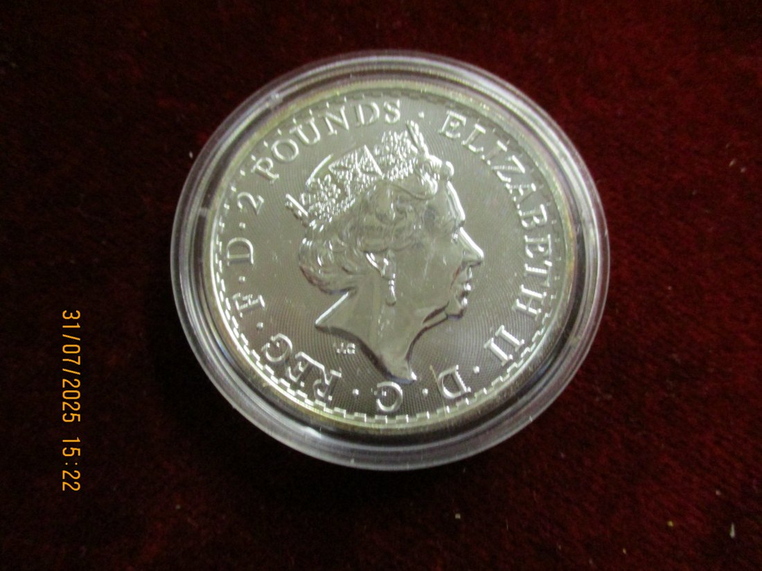  2 Pounds 2023 Britannia teil vergoldet  999er Silber 31,1 Gramm   