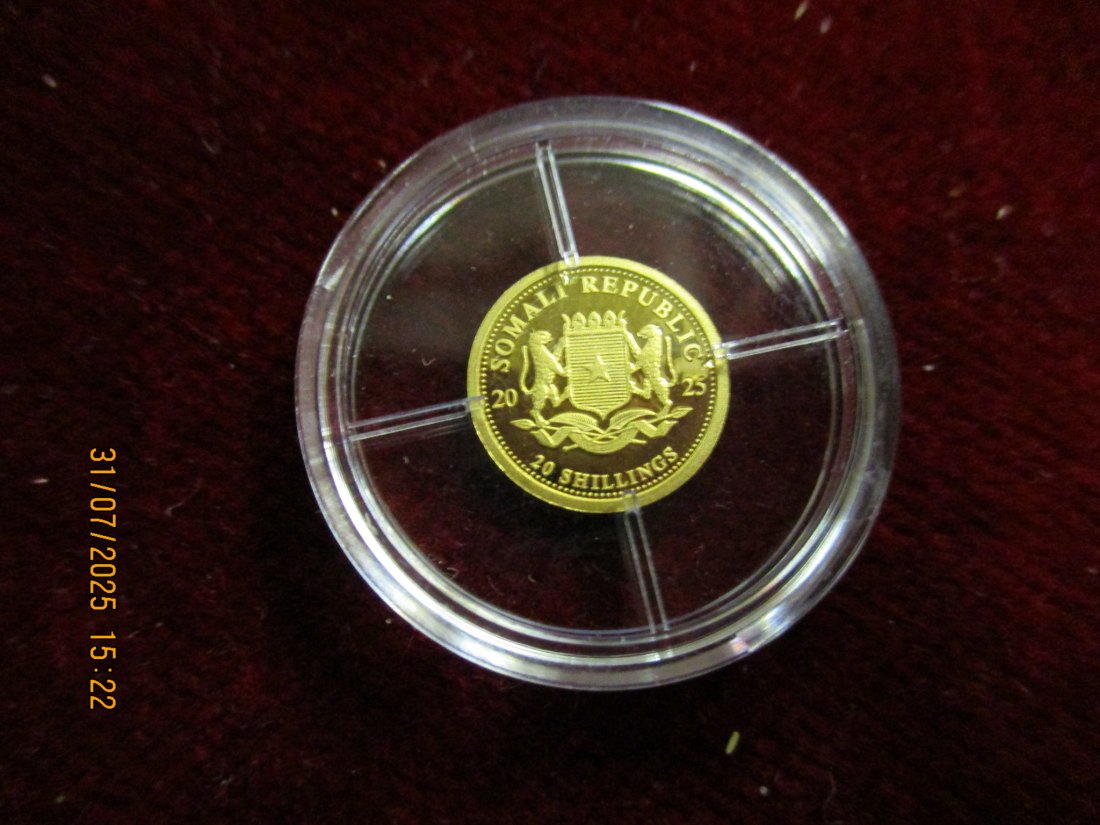  Anlagegold Somalia 2025 - 999,9er Gold 0,5 Gramm   