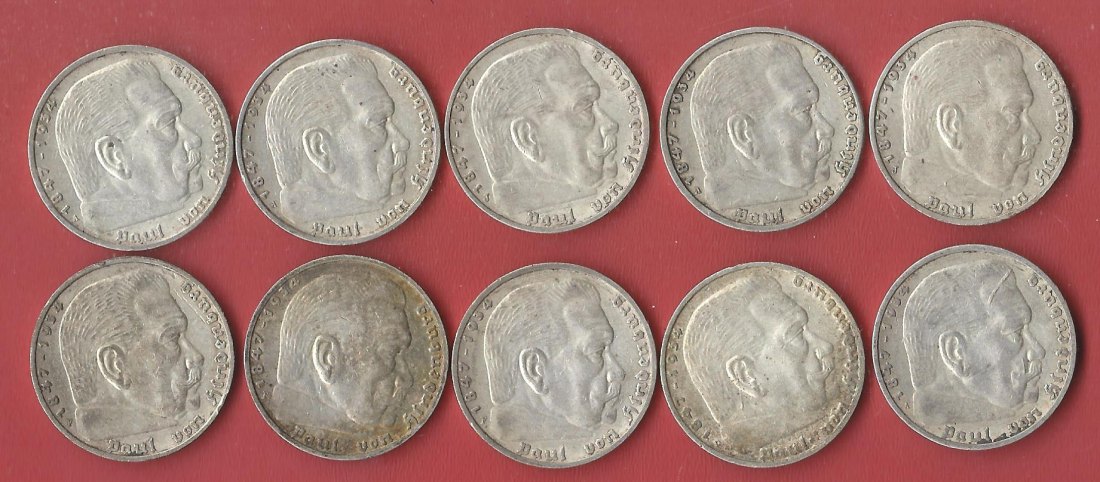  III Reich 10x5 Mark Hibu mit HK Koblenzer Muenzen Studio Münzankauf Koblenz Frank Maurer AL224   
