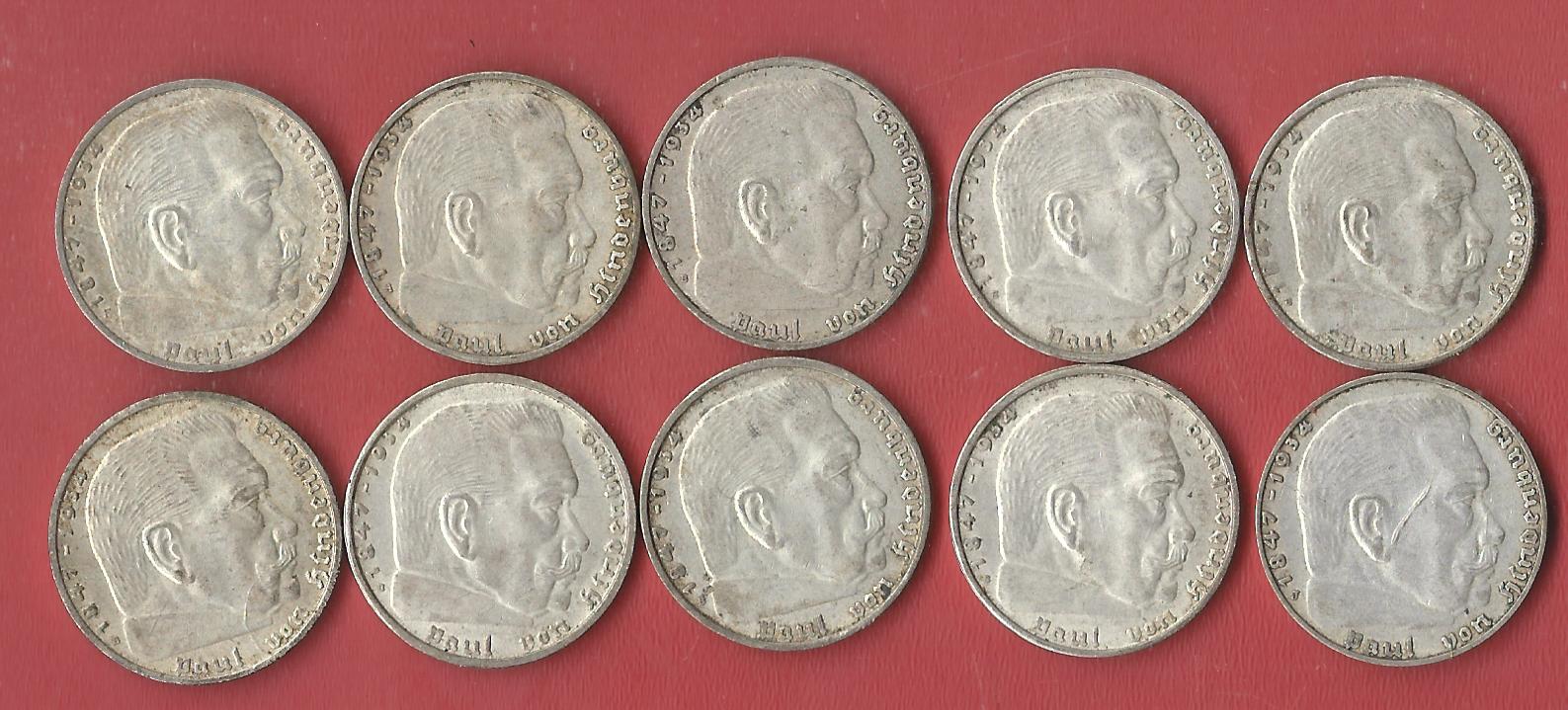  III Reich 10x2 Mark Hibu mit HK Koblenzer Muenzen Studio Münzankauf Koblenz Frank Maurer AL225   