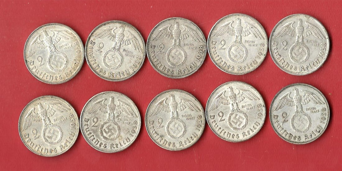  III Reich 10x2 Mark Hibu mit HK Koblenzer Muenzen Studio Münzankauf Koblenz Frank Maurer AL225   