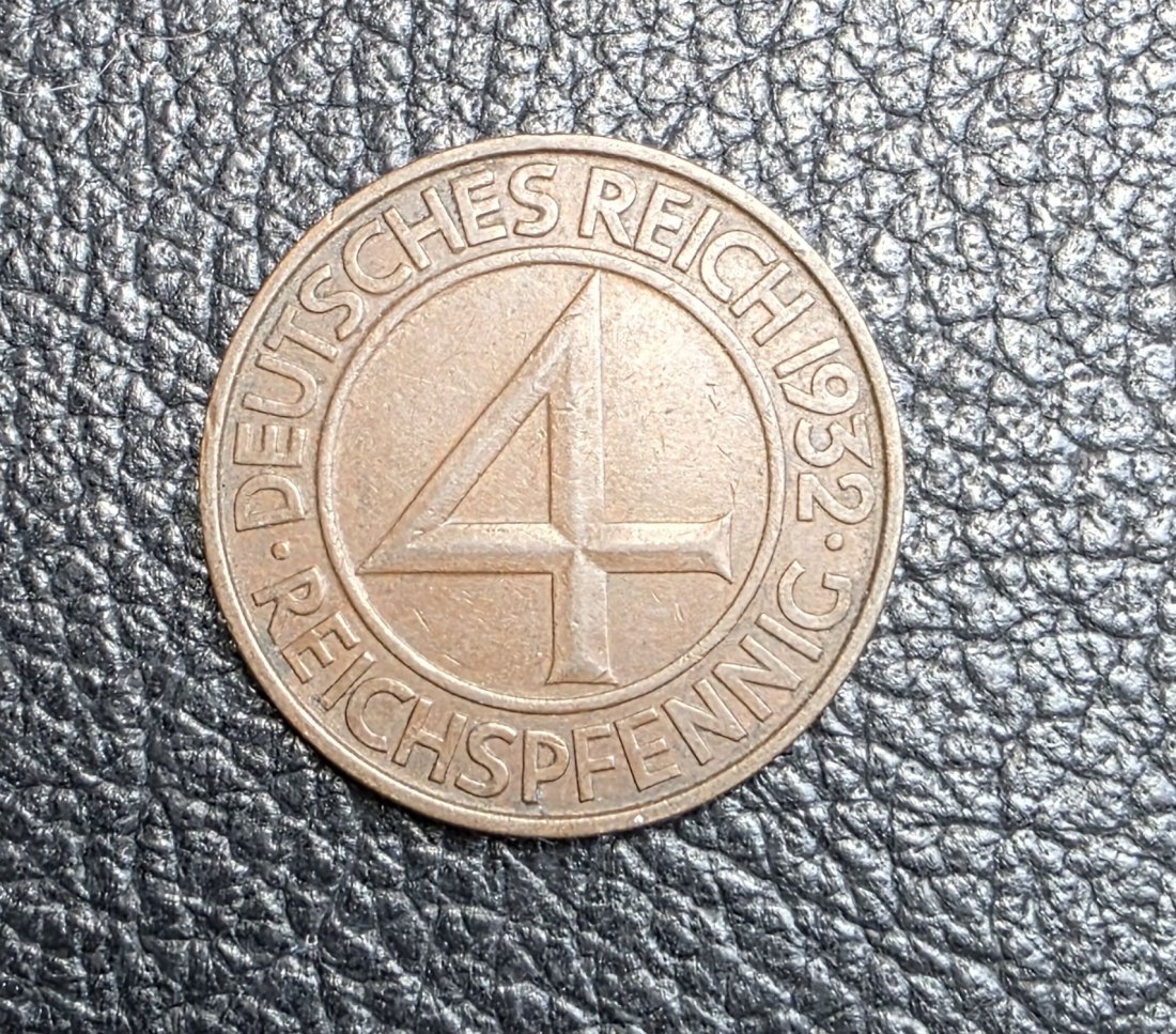  4 Reichspfennig 1932 D Jaeger 315 XXL Bilder Erhaltung   