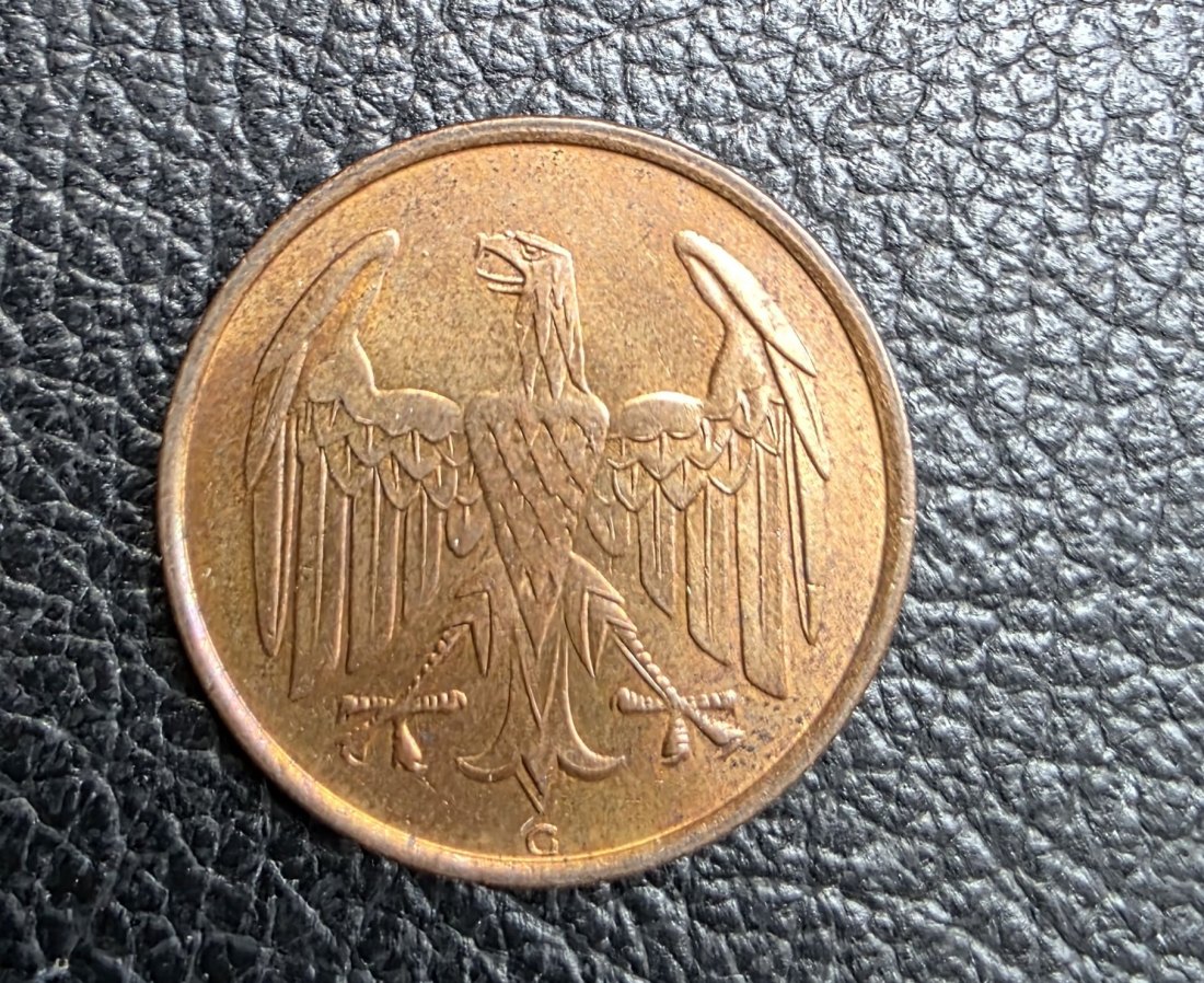  4 Reichspfennig 1932 G Jaeger 315 XXL Bilder Erhaltung prägefrisch   