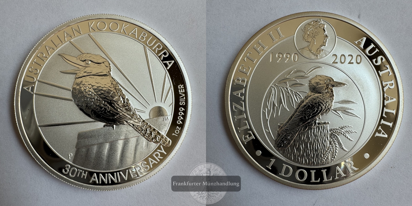  Australien 1 Dollar 2020 Kookaburra - 30th Anniversary FM-Frankfurt KM#3875 Feinsilber: 31g   