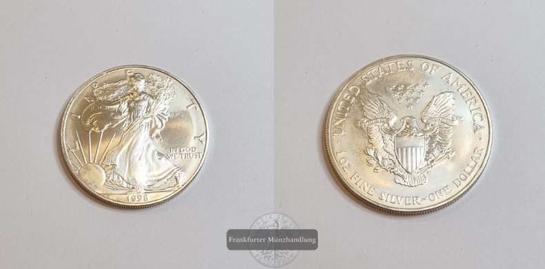  USA 1 Dollar 1998 Liberty American Silver Eagle FM-Frankfurt Feinsilber: 31,1g   