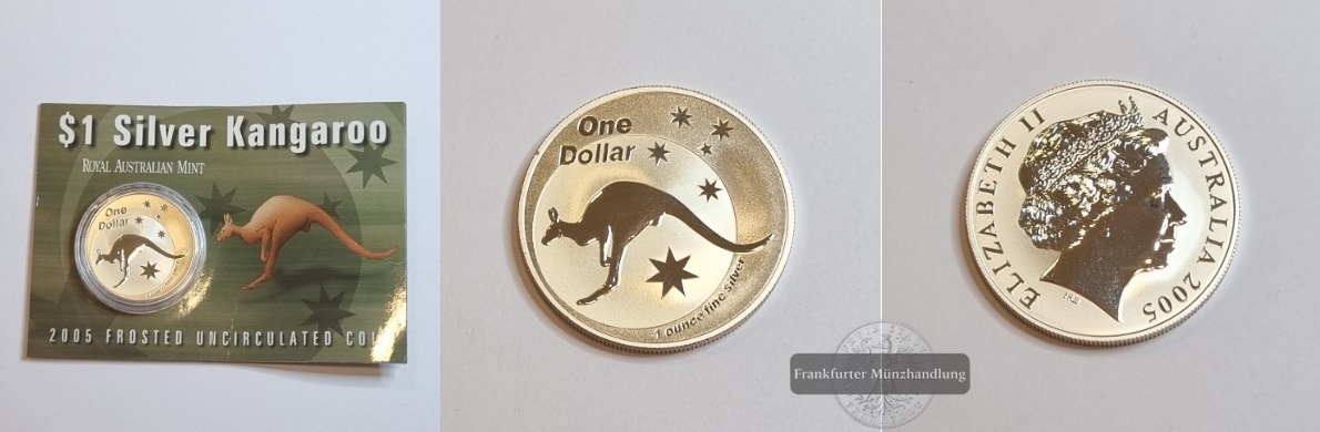  Australien 1 Dollar 2005 Känguru FM-Frankfurt Feinsilber: 31g   