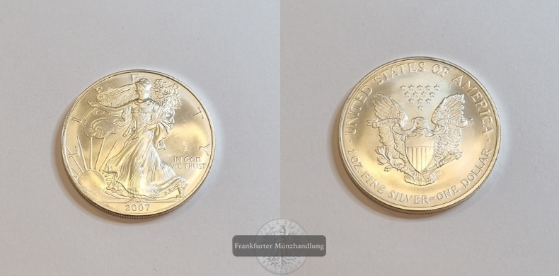  USA 1 Dollar  2007  American Eagle  FM-Frankfurt Feinsilber: 31,1g   