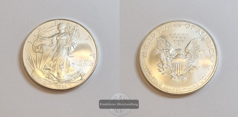 USA 1 Dollar 2008 American Eagle  FM-Frankfurt Feinsilber: 31,1g   