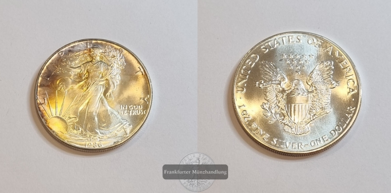  USA 1 Dollar 1986 American Eagle  FM-Frankfurt Feinsilber: 31,1g   