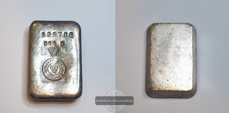  Frankreich Silberbarren 1 KG Metaux Precieux S.A. Neuchatel FM-Frankfurt Feinsilber: 999g   