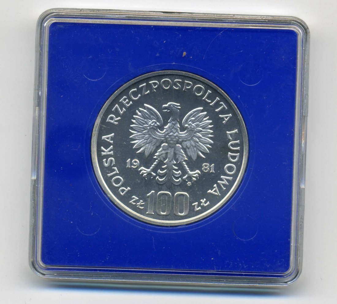  100 Zloty 1981 PP Wildpferd in Original Schachtel   