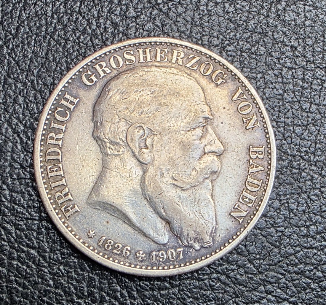  5 Mark Baden 1907 auf dem Tod Friedrich I XXL Bilder   