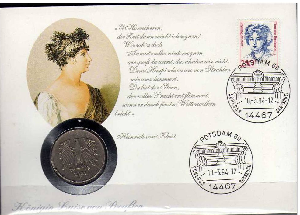  Bund 1425 auf Numisbrief mit 5 DM 1983 Michael 25€   