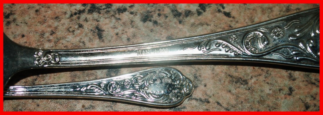  * A.800 A=Argent, SILVER: ITALY★ELEGANT KNIVES SPOONS FORKS 6x4=24 pcs 1970s LOW START ★ NO RESERVE!   