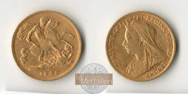Grossbritannien, Victoria (1838-1901) MM-Frankfurt Feingold: 3,66g 1/2 Sovereign 1900 