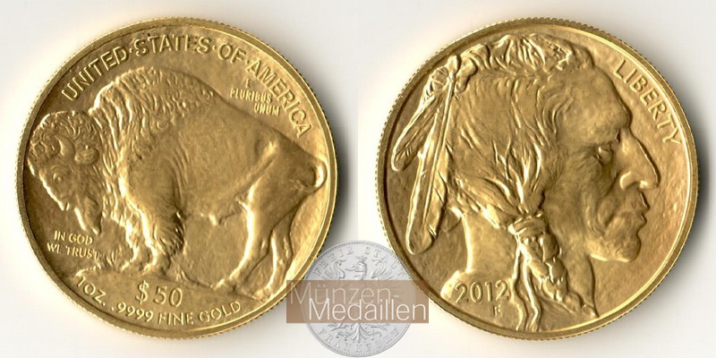USA  50 Dollar MM-Frankfurt  Feingold: 31,1g American Buffalo 2012 