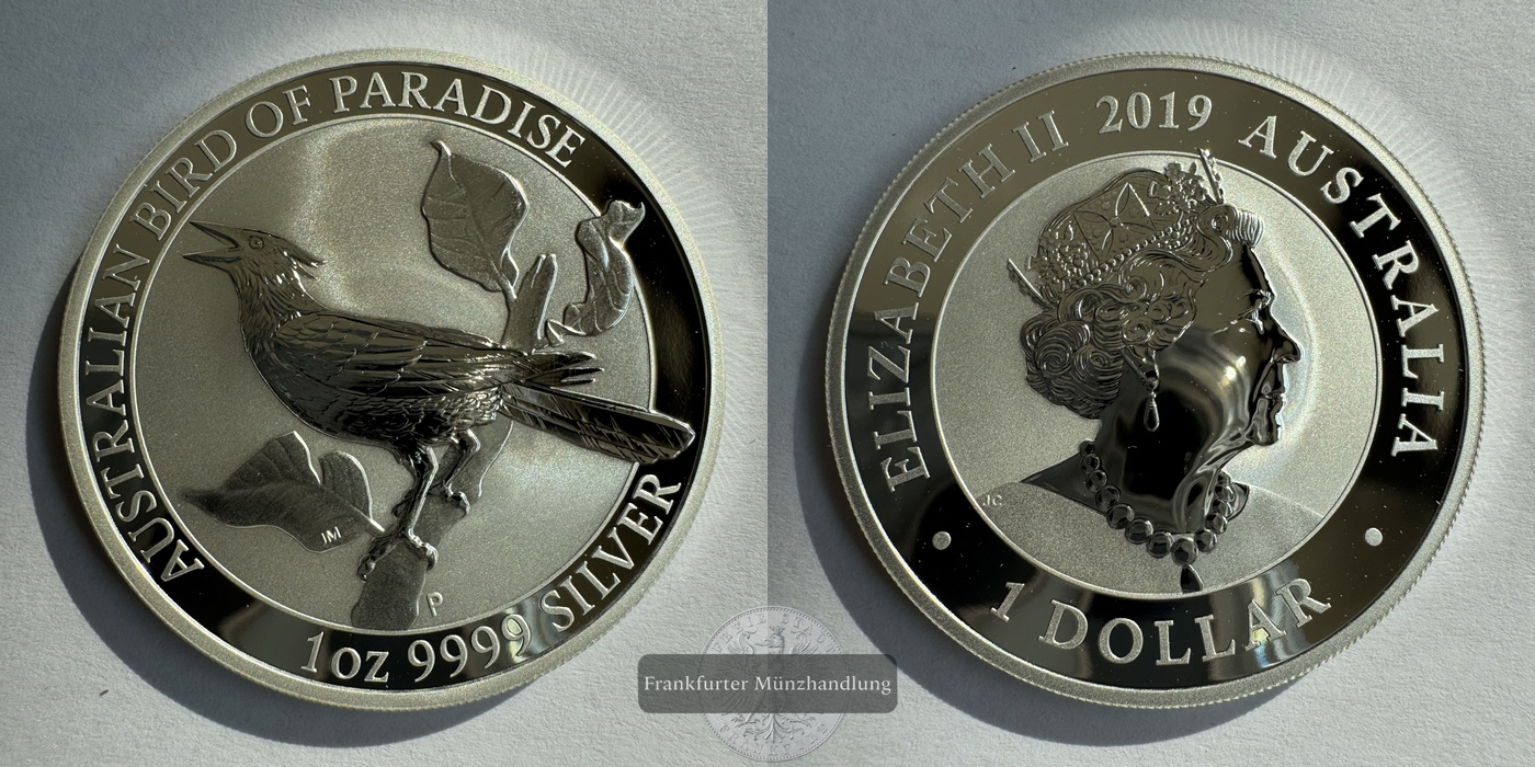  Australien  1 Dollar  2019 Bird Of Paradise  FM-Frankfurt KM#3691 Feinsilber: 31,1g   