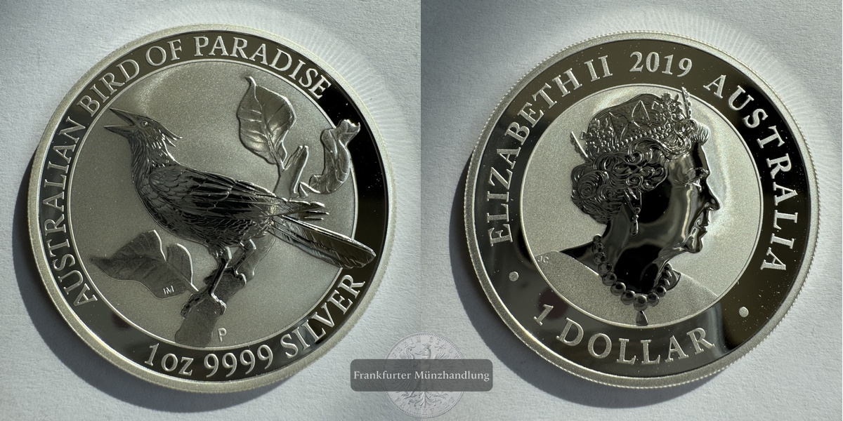  Australien  1 Dollar  2019 Bird Of Paradise  FM-Frankfurt KM#3691 Feinsilber: 31,1g   