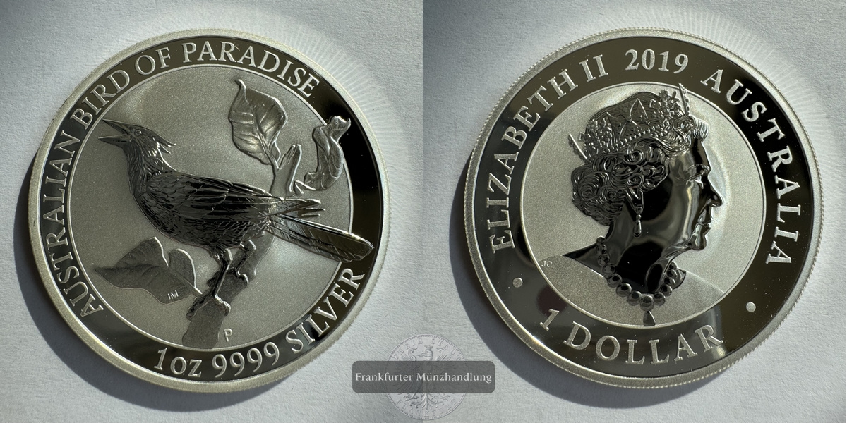  Australien  1 Dollar  2019 Bird Of Paradise  FM-Frankfurt KM#3691 Feinsilber: 31,1g   