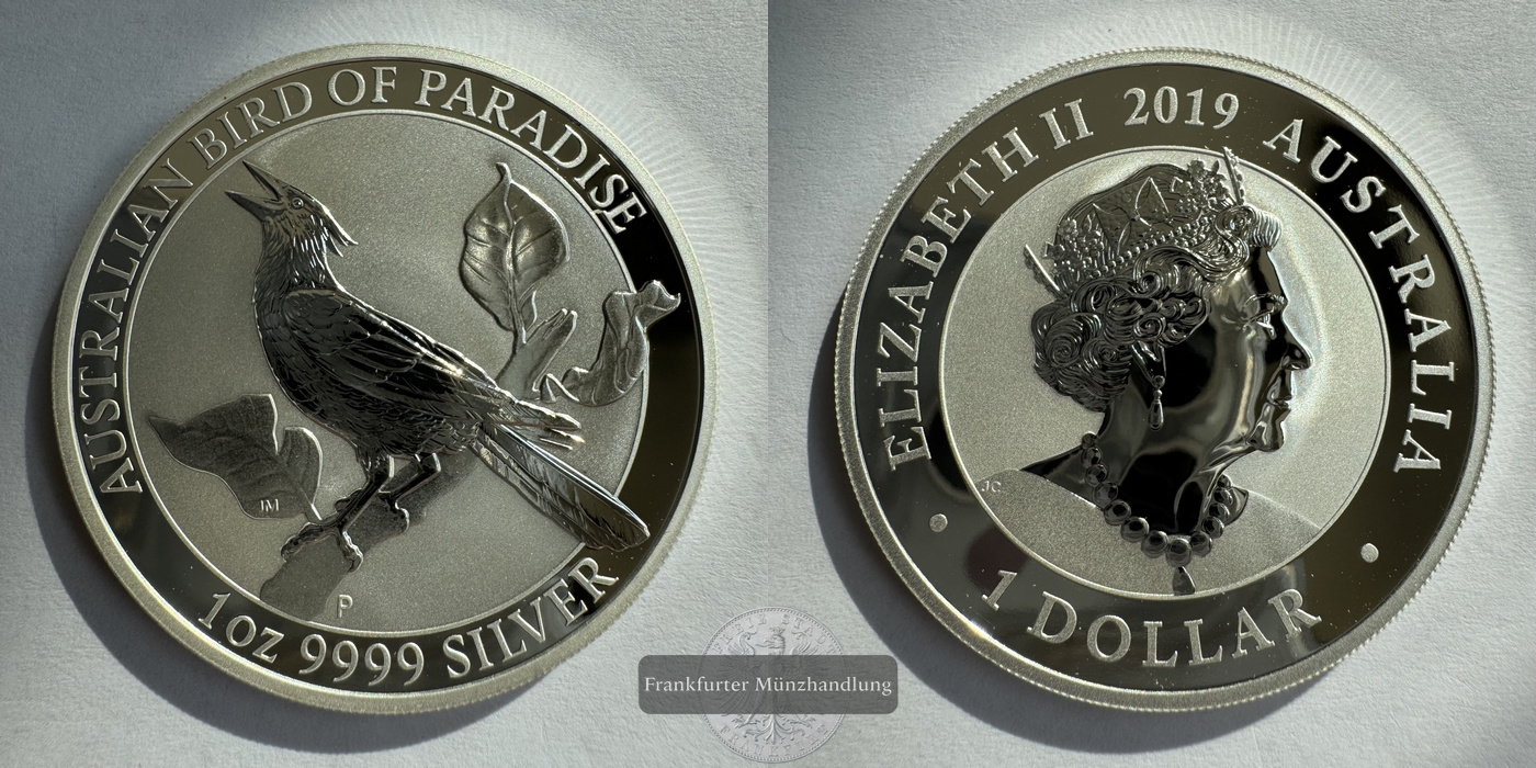  Australien  1 Dollar  2019 Bird Of Paradise  FM-Frankfurt KM#3691 Feinsilber: 31,1g   