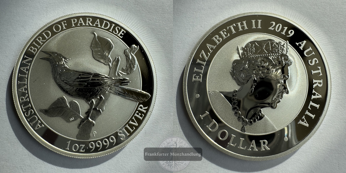  Australien  1 Dollar  2019 Bird Of Paradise  FM-Frankfurt KM#3691 Feinsilber: 31,1g   