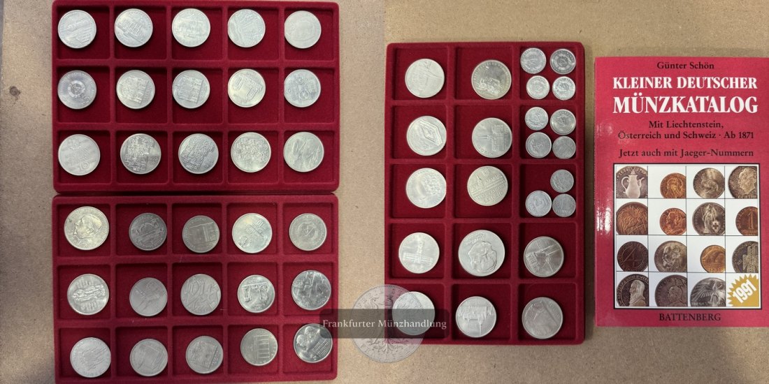  Sammlung: DDR diverse 5, 10 & 20 Mark & 1, 5 Pfennig FM-Frankfurt Unedles Metall: 451g   