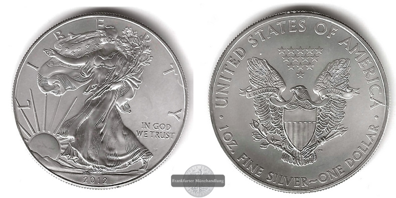  USA 1 Dollar 2012  Walking Liberty FM-Frankfurt KM#273 Feinsilber: 31,1g   