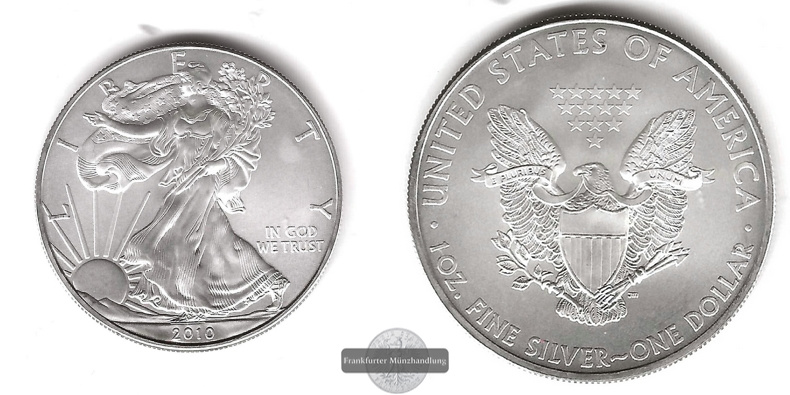  USA 1 Dollar 2010  Walking Liberty FM-Frankfurt KM#273 Feinsilber: 31,1g   