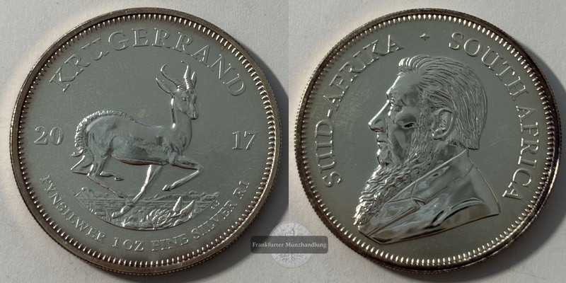  Süd Afrika. Silber-Krügerrand 2017 Jubiläumsausgabe(50) FM-Frankfurt KM#691 Feinsilber: 31,10g   