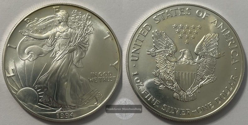  USA 1 Dollar 1994 Walking Liberty FM-Frankfurt KM#273 Feinsilber: 31,1g   