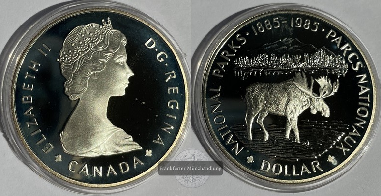  Kanada  1 Dollar 1985  National Parks  FM-Frankfurt  Feinsilber: 11,66g   