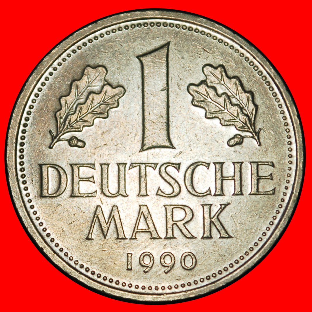  Ⰶ NOT COMMUNIST TYPE (1950-2001): GERMANY ★ 1 MARK 1990A PRUSSIA! III+D+r2!★LOW START ★ NO RESERVE!   
