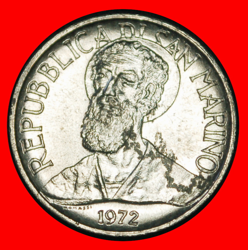  Ⰶ ITALY (1972-2001): SAN MARINO ★ 1 LIRA 1972R TOWERS! UNC MINT LUSTRE!★LOW START ★ NO RESERVE!   