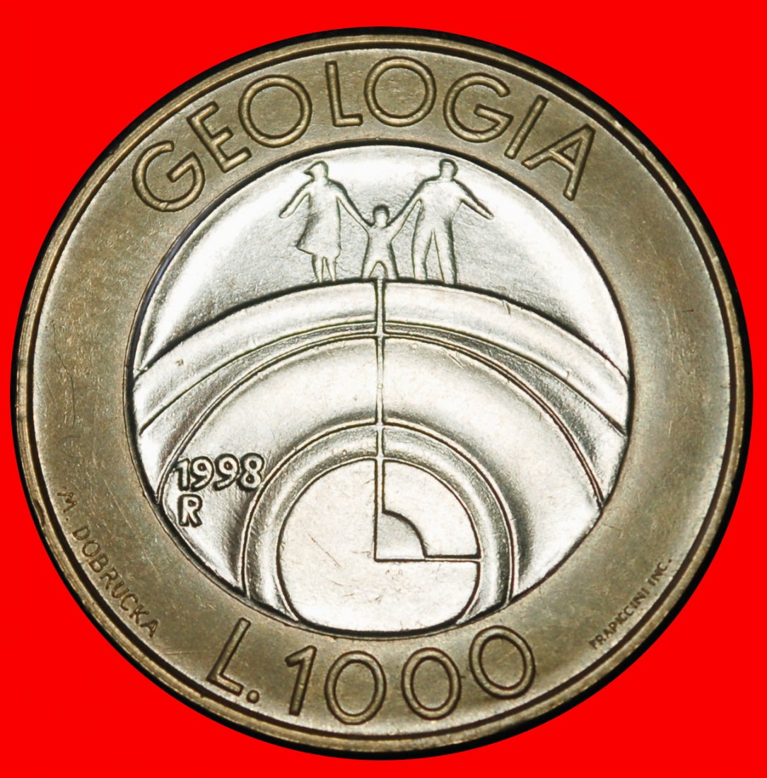  Ⰶ BI-METALLIC ITALY (1972-2001): SAN MARINO ★ 1000 LIRAS 1998R SATURN UNC★LOW START ★ NO RESERVE!   